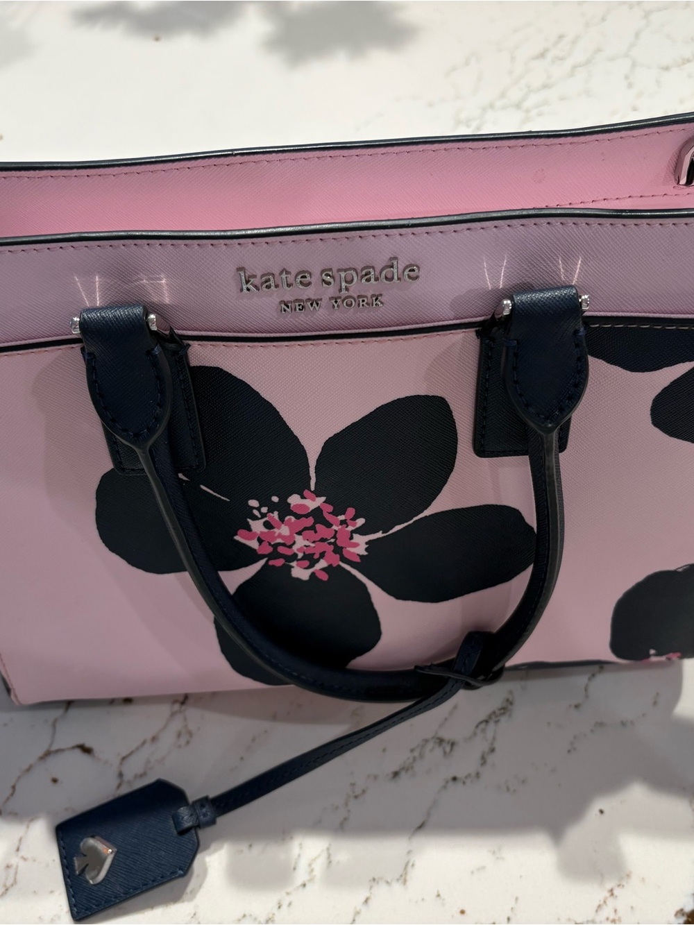 KATE SPADE PINK FLORAL SATCHEL - Picture 2 of 6